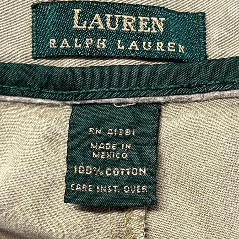 Lauren Ralph Lauren Womens 36x25 SHORT Pleated Khaki Pants High Rise VTG Preppy